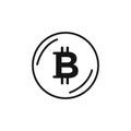 Bitcoin Icon Thin line art isolated Royalty Free Stock Photo