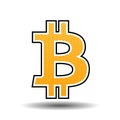 Textured Bitcoin icon vector illustration