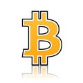 Textured Bitcoin icon vector illustration