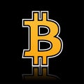 Textured Bitcoin icon vector illustration