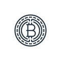 bitcoin icon vector from internet of things concept. Thin line illustration of bitcoin editable stroke. bitcoin linear sign for Royalty Free Stock Photo