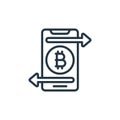 bitcoin icon vector from internet of things concept. Thin line illustration of bitcoin editable stroke. bitcoin linear sign for Royalty Free Stock Photo