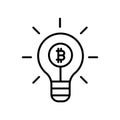Bitcoin icon vector isolated on white background, Bitcoin sign , thin line design elements in outline style Royalty Free Stock Photo