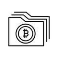 Bitcoin icon vector isolated on white background, Bitcoin sign , thin line design elements in outline style Royalty Free Stock Photo