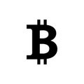 Bitcoin icon, vector sign, payment symbol, coin logo. Crypto currency, virtual electronic, internet money. black emblem isolated