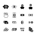 Bitcoin icons collection Royalty Free Stock Photo