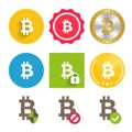 Bitcoin icons set Royalty Free Stock Photo