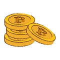 bitcoin image, many golden moneys