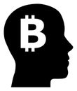 Bitcoin Imagination Flat Icon Raster Royalty Free Stock Photo