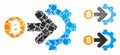 Bitcoin integration gear Composition Icon of Irregular Parts
