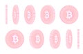 Bitcoin, internet currency rotating coins set, ani