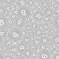 Bitcoin, internet currency silver coins seamless p
