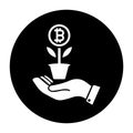 Bitcoin investment, profit black icon
