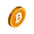 Bitcoin isometric icon