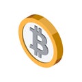 Bitcoin isometric icon