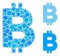 Bitcoin letter Mosaic Icon of Trembly Pieces