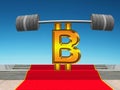 Bitcoin, lifting heavy barbell. Succes.