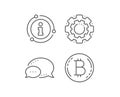 Bitcoin line icon. Cryptocurrency coin sign. Vector