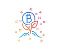 Bitcoin line icon. Cryptocurrency startup sign. Vector