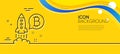 Bitcoin line icon. Cryptocurrency startup sign. Minimal line yellow banner. Vector