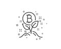 Bitcoin line icon. Cryptocurrency startup sign. Vector