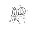 Bitcoin line icon. Cryptocurrency startup sign. Vector