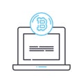 bitcoin line icon, outline symbol, vector illustration, concept sign Royalty Free Stock Photo