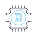 bitcoin line icon, outline symbol, vector illustration, concept sign Royalty Free Stock Photo