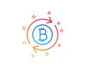 Bitcoin line icon. Refresh cryptocurrency coin sign. Vector