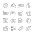 Bitcoin line icon set collection
