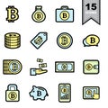 Bitcoin Line icons set