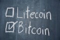 Bitcoin and Litecoin Royalty Free Stock Photo