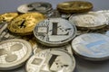 Bitcoin Litecoin Ripple and Dash Cryptocurrency Coins.