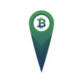 Bitcoin location logo element design template icon