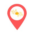 Bitcoin location map pin pointer icon. Element of map point for mobile concept and web apps. Icon for website design and app devel