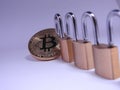 Bitcoin and lockchain Royalty Free Stock Photo