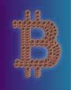 Bitcoin logo in Bitcoins Royalty Free Stock Photo