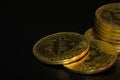 Bitcoin logo in the dark, New virtual money