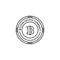 Bitcoin logo design artistic template Royalty Free Stock Photo