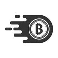 Bitcoin logo and emblem. Digital cryptocurrency. Techology emblem.