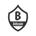 Bitcoin logo and emblem. Digital cryptocurrency. Techology emblem.