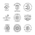 Bitcoin logo templates set. Cryptocurrency badge