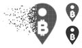 Bitcoin Map Marker Shredded Pixel Halftone Icon Royalty Free Stock Photo