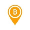 bitcoin map pin digital currency exchange vector pointer