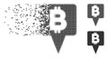 Bitcoin Map Pointer Dissolving Pixel Halftone Icon Royalty Free Stock Photo