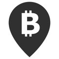 Bitcoin Map Pointer Flat Icon Symbol Royalty Free Stock Photo