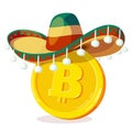 Bitcoin in mexican hat.