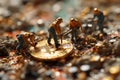 The Bitcoin Miner's Grind, Hardworking Laborer at the Shaft. Royalty Free Stock Photo