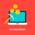 Bitcoin Mining Concept Royalty Free Stock Photo