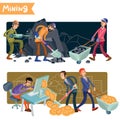 Bitcoin mining concept illustration